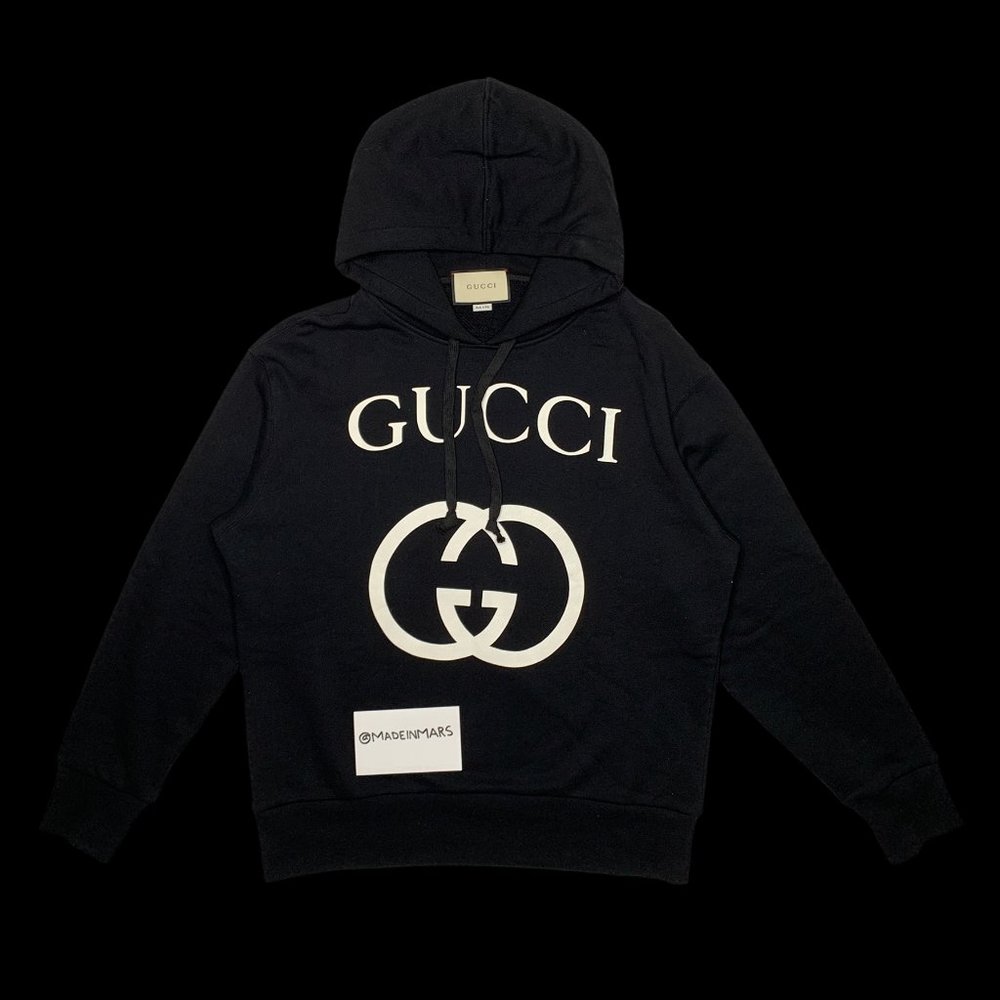 Gucci Black Logo Hoodie - Men's Graphic Pullover